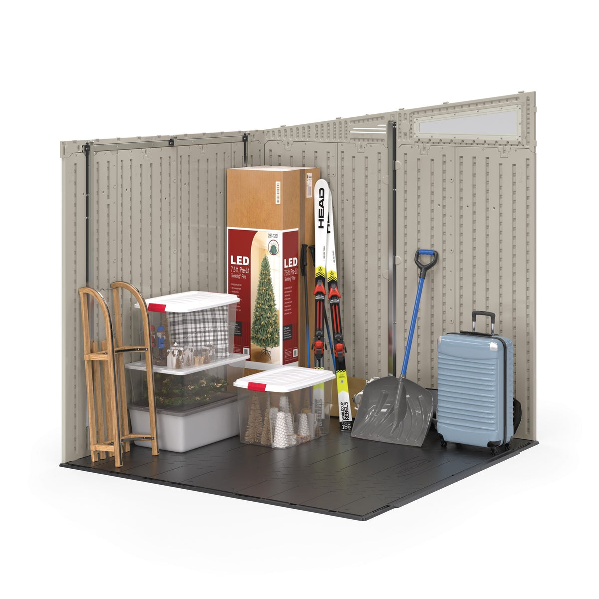 Modernist 7x7-ft Vanilla/Dove Grey Storage Shed U4N4 - product image 5