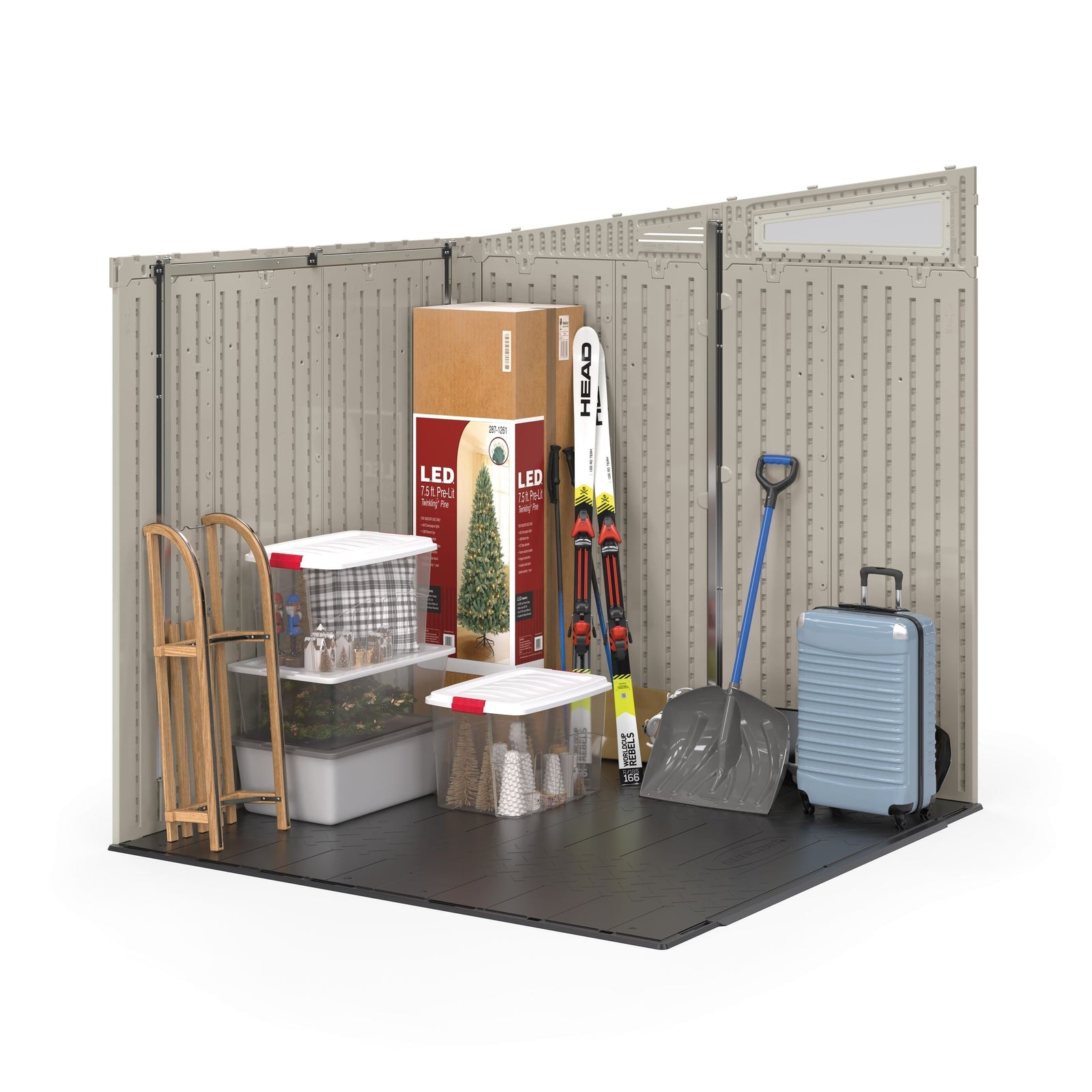 Modernist 7x7-ft Vanilla/Dove Grey Storage Shed U4N4 - product image 6