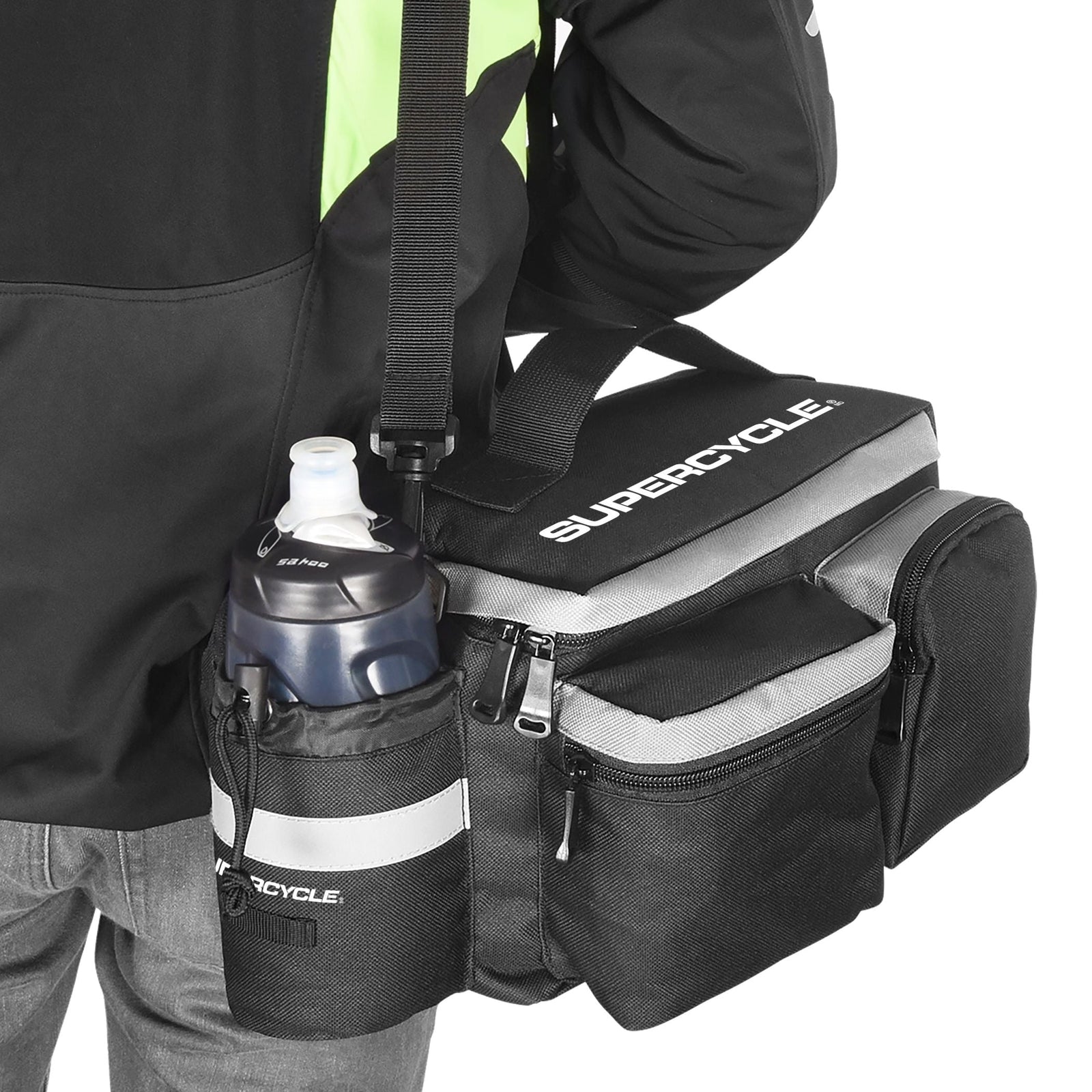 Rack Top Bike Bag withAluminum Foil & Reflective Strip, 8L, Black S7B4 - product image 2