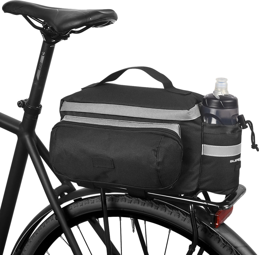 Rack Top Bike Bag withAluminum Foil & Reflective Strip, 8L, Black S7B4 - product image 3