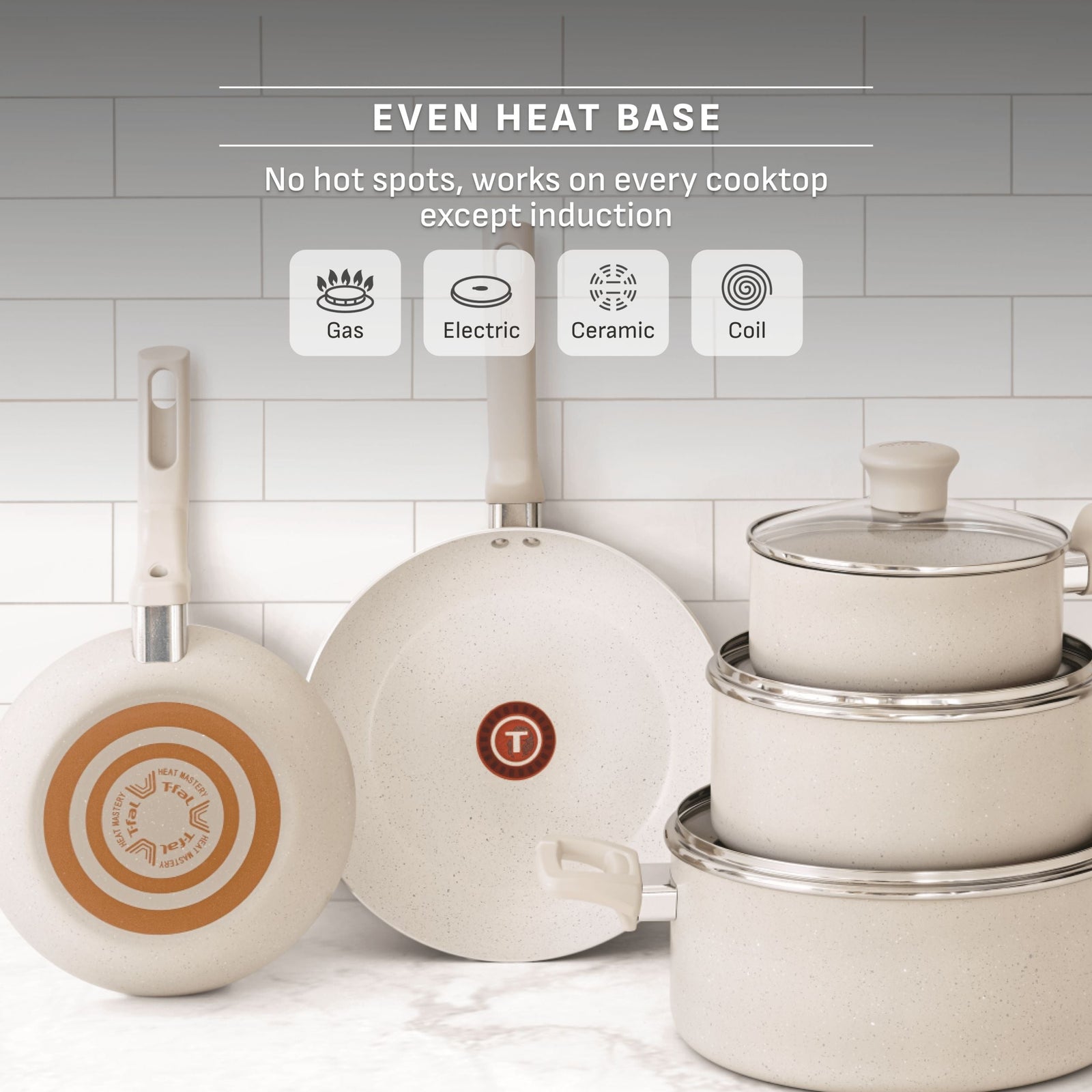 Beige 10-Piece Non-Stick Set, Beige K1E4 - product image 6