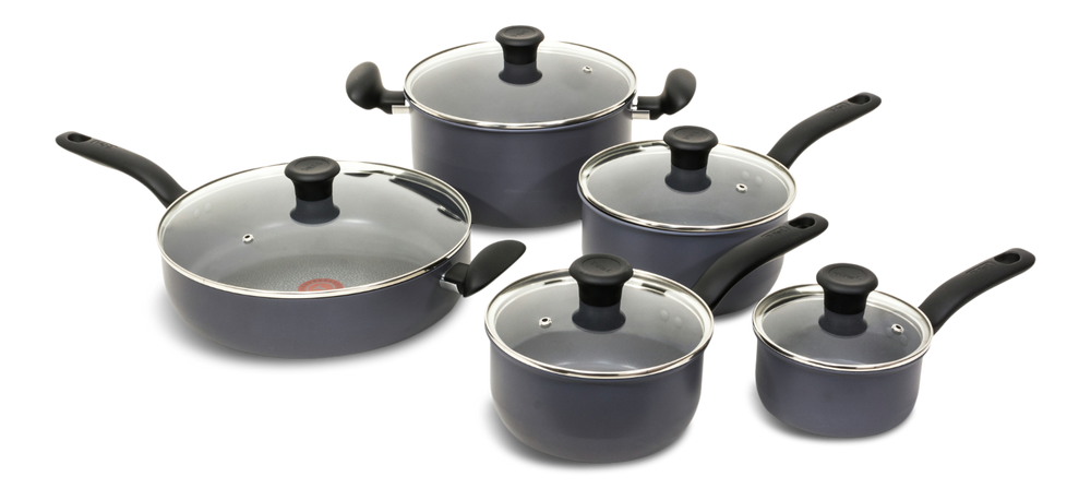 Hard Titanium Cookware Set, Non-stick, Dishwasher & Oven Safe, Grey, 10-pc G4Q1 - product image 1