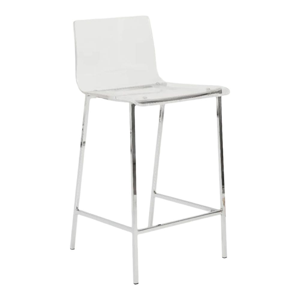 Me Home Clear Finish Sasha Stool with Silver Frame T6Y6 - product image 1