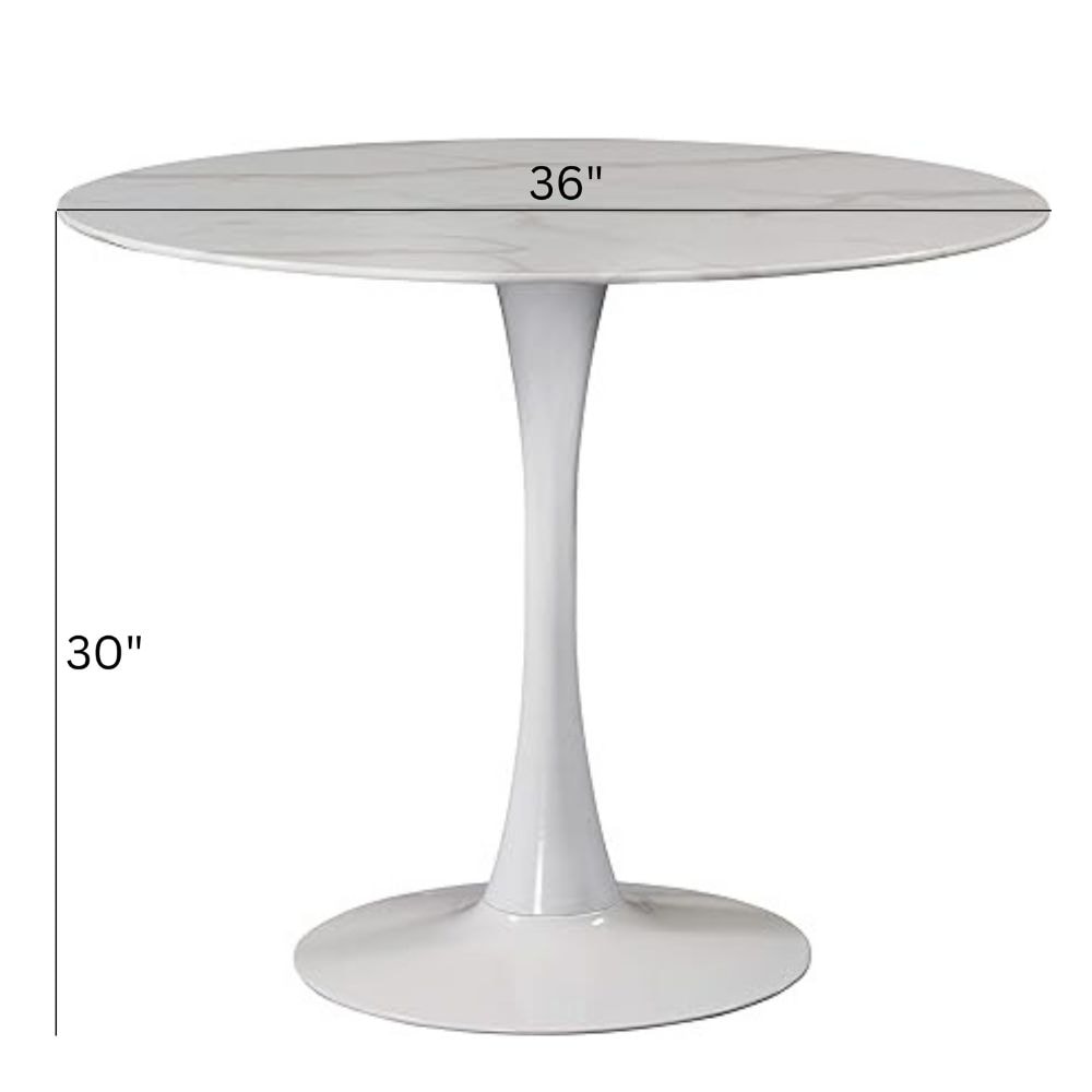 Me Home Leo Faux Marble Dining Table Tulip Base W0Q6 - product image 5