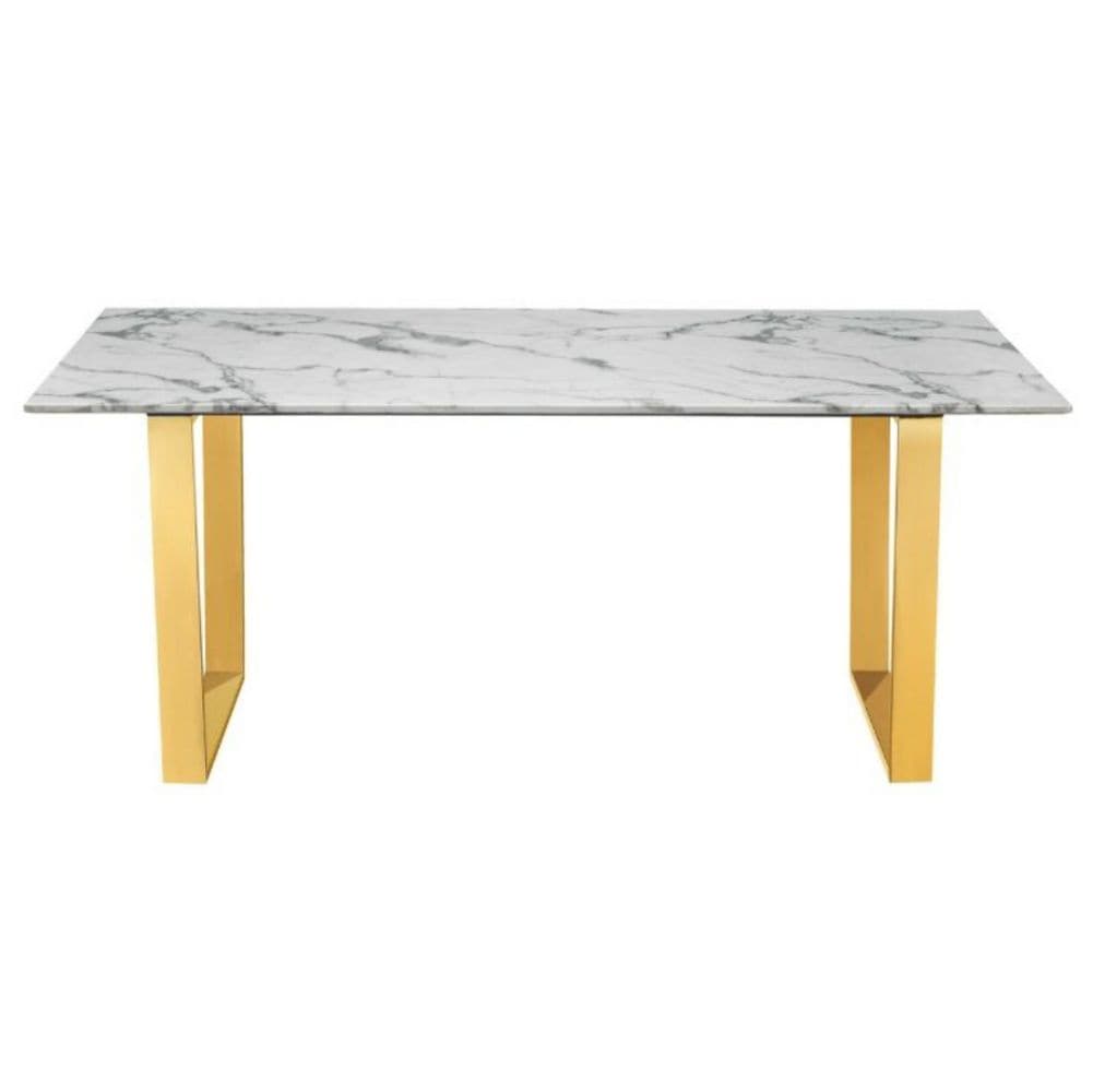 Me Home Rectangle Faux Marble Dining Table J6O6 - product image 1