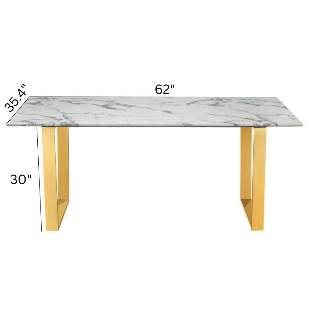 Me Home Rectangle Faux Marble Dining Table J6O6 - product image 8