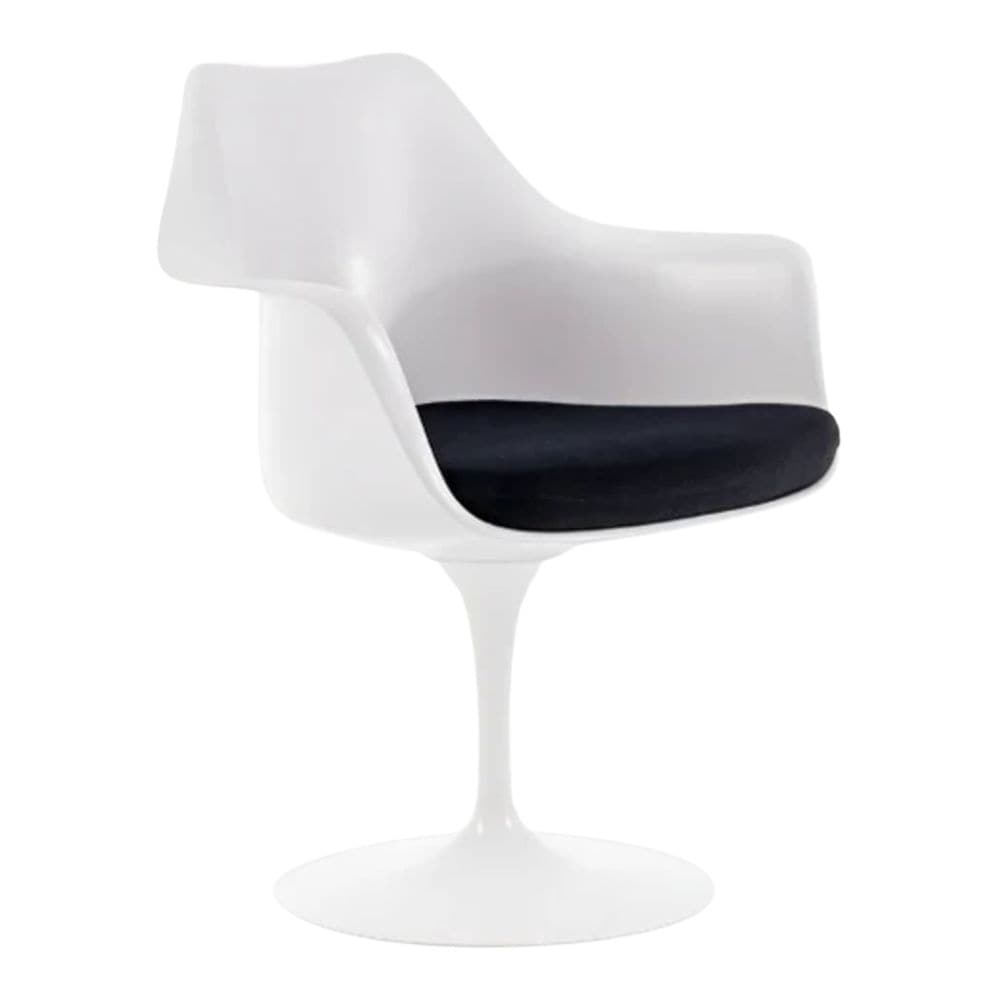 Me Home Tulip Chair with Arm, Fiberglass, Black P3L5 - product image 1