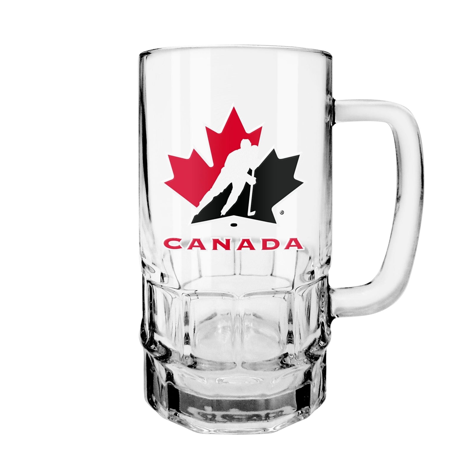 Team Canada/Hockey Canada Reusable Glass Beer Stein, Classic Drinking Glass with Handle, Clar, 18-oz B7I8 - product image 1