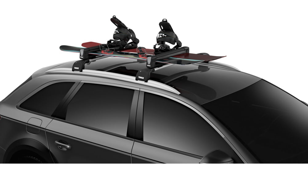 SnowPack Stainless Steel Roof Top Mount Ski/Snowboard Rack, Medium, Black, 2-pc X1V6 - product image 4