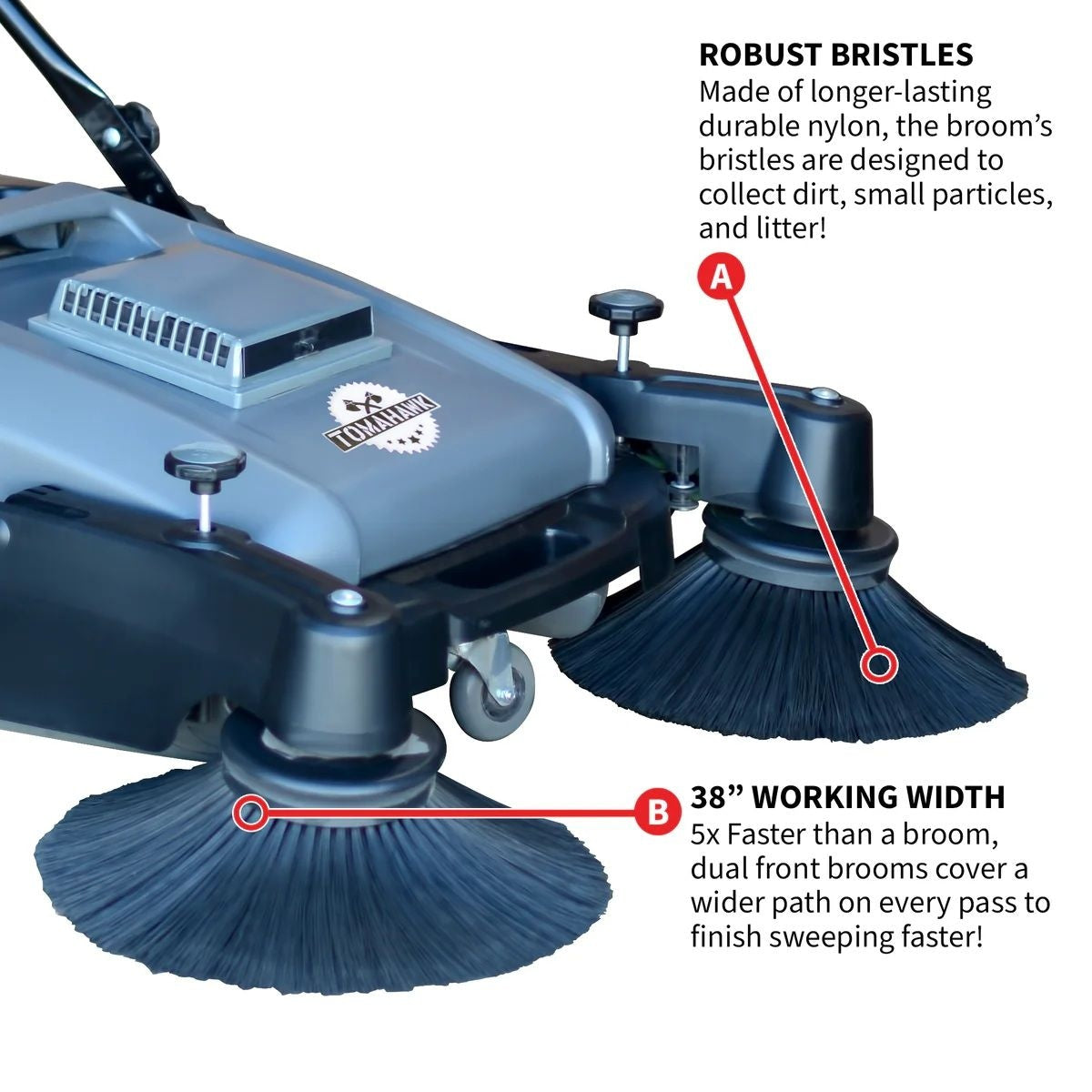 Commercial Push Sweeper & Hard Floor Cleaner, 38-in U6F7 - product image 5
