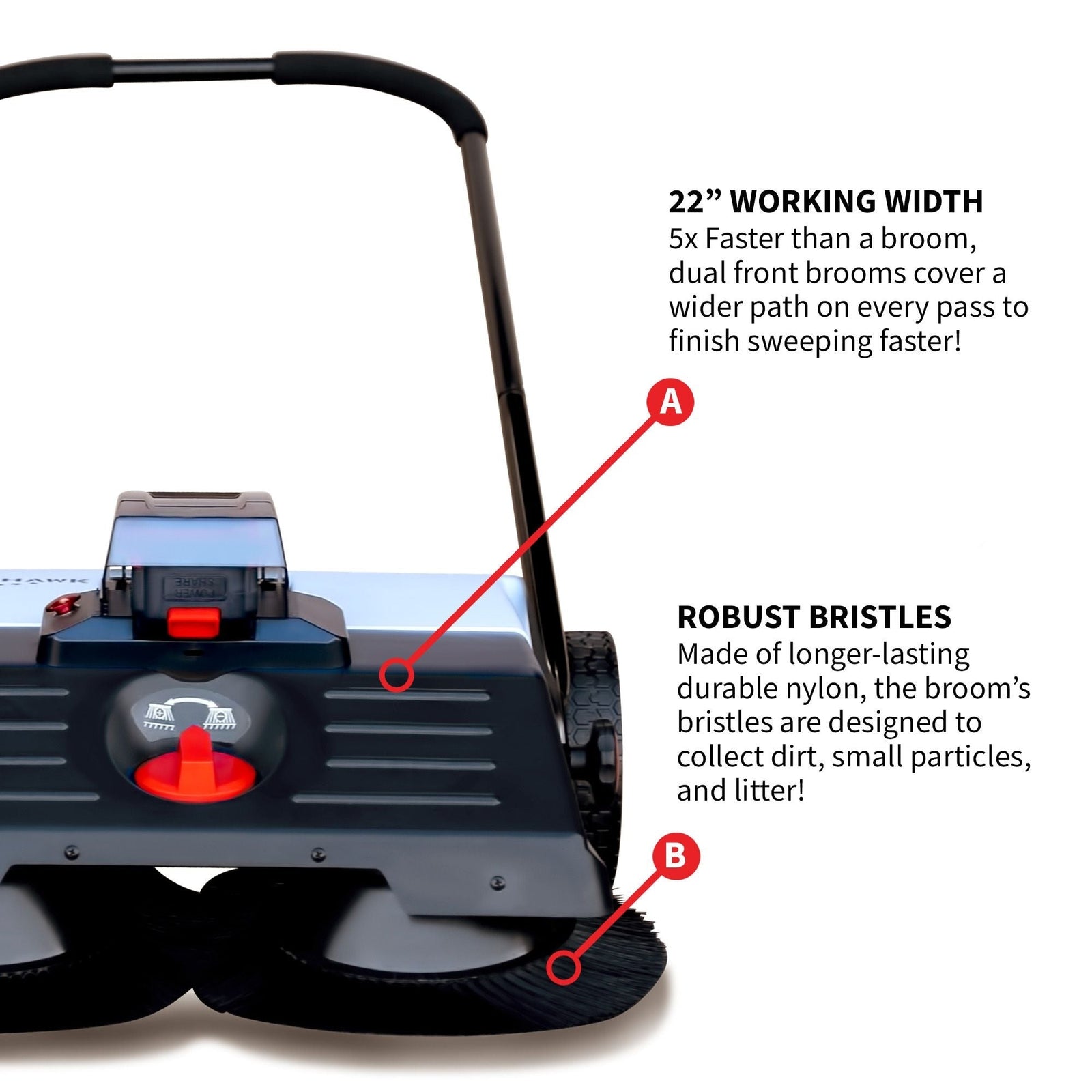 Electric Battery-Powered Push Sweeper, 22-in C9P4 - product image 5