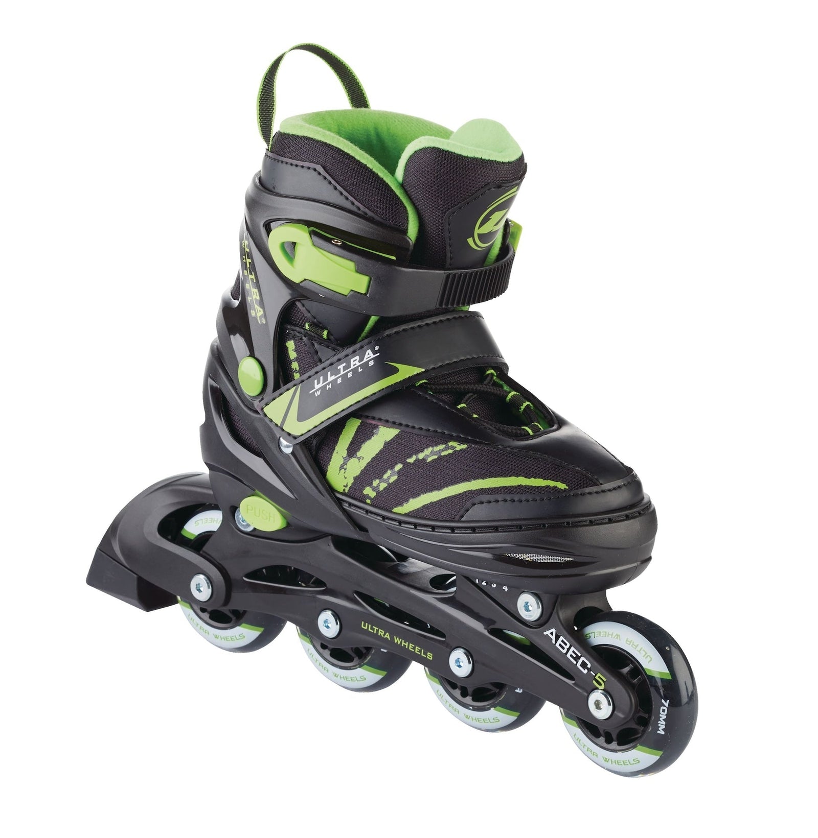 Wheels Adjustable Inline Skates, Green, Assorted Sizes Z7S6 - product image 1