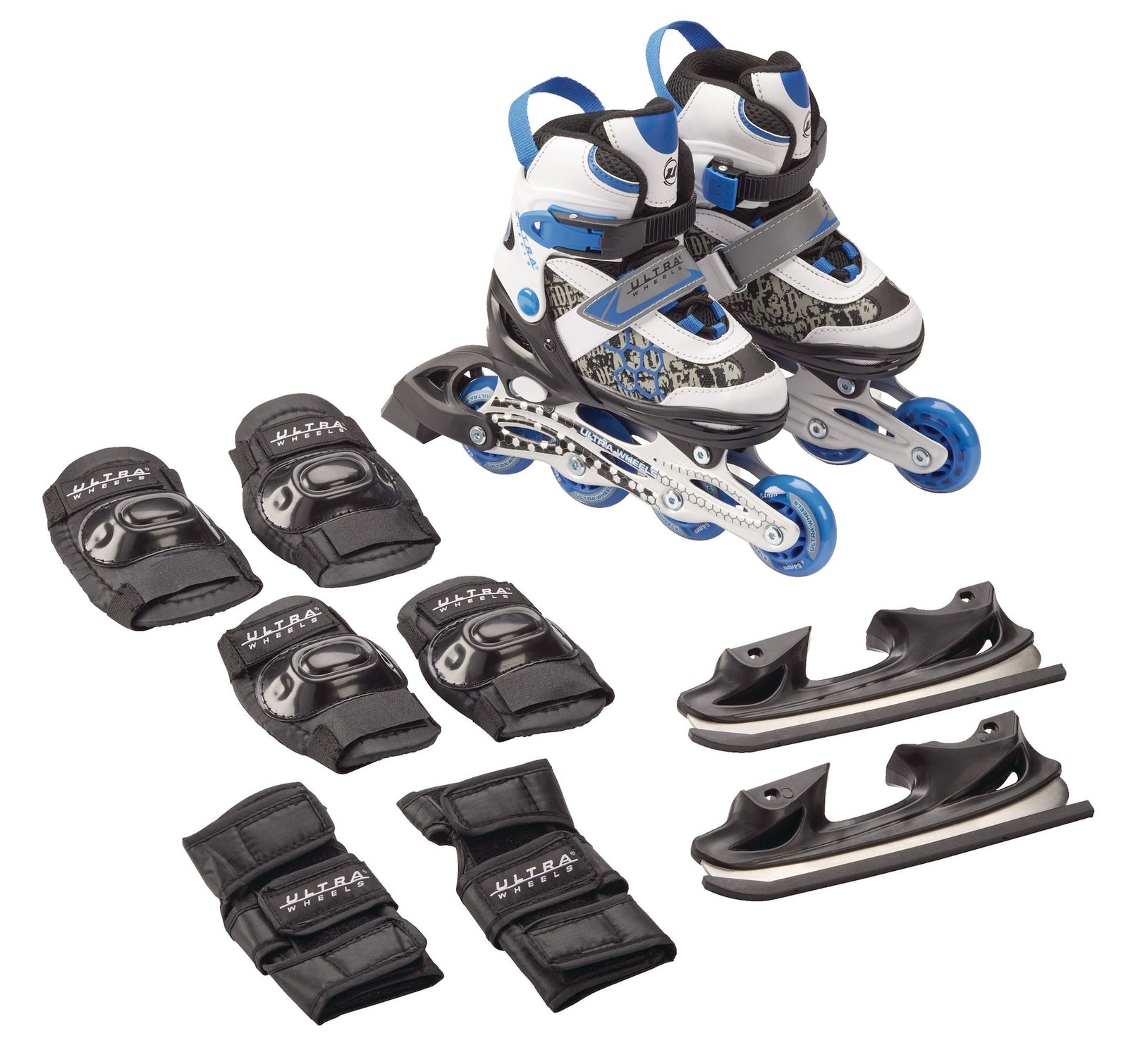 Wheels Switchers Ice/Inline Skates with Pad Set, Blue, Youth K2O2 - product image 1