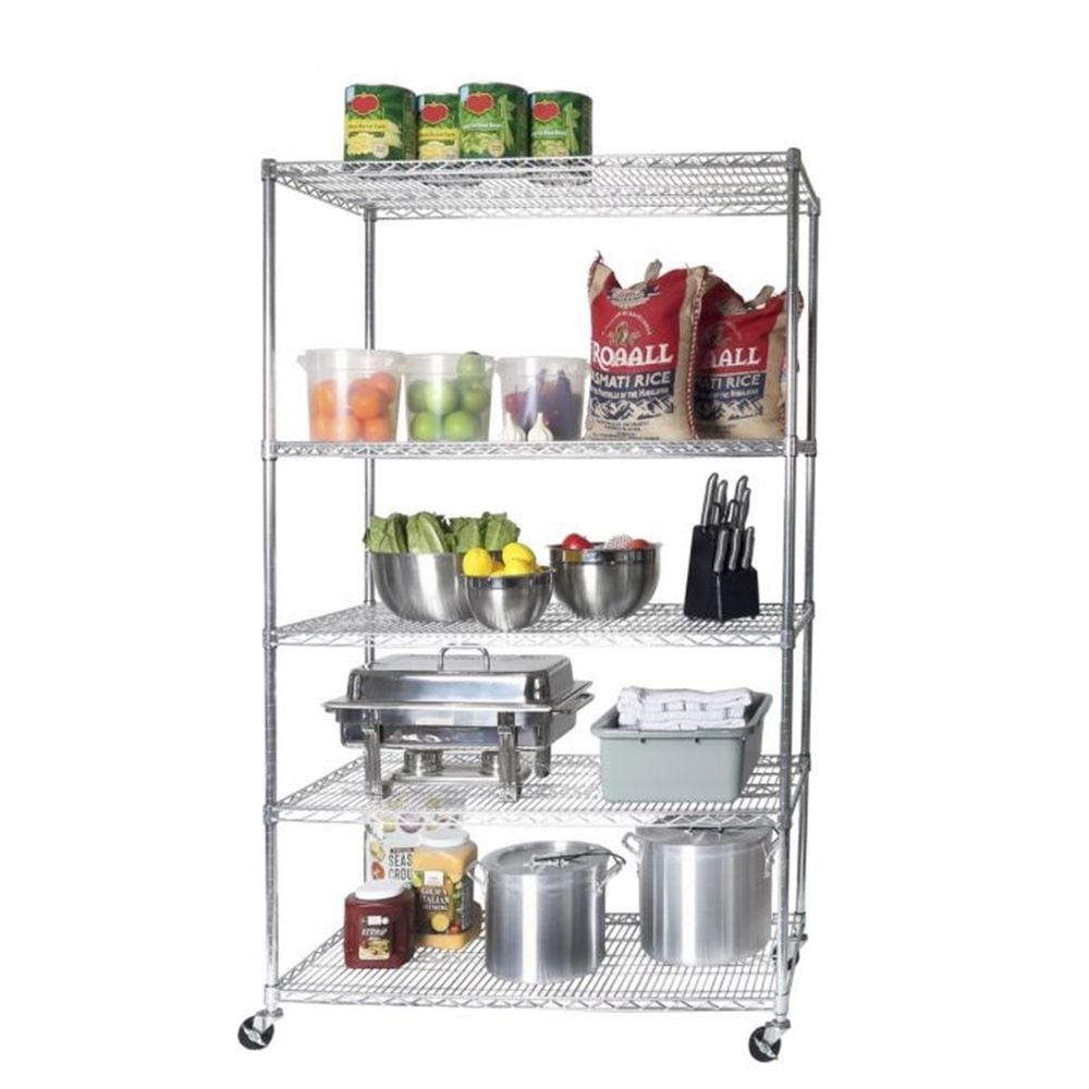 Classics 5-Tier Heavy Duty Shelving, 48-in x 24-in x 72-in, Chrome U8H4 - product image 1
