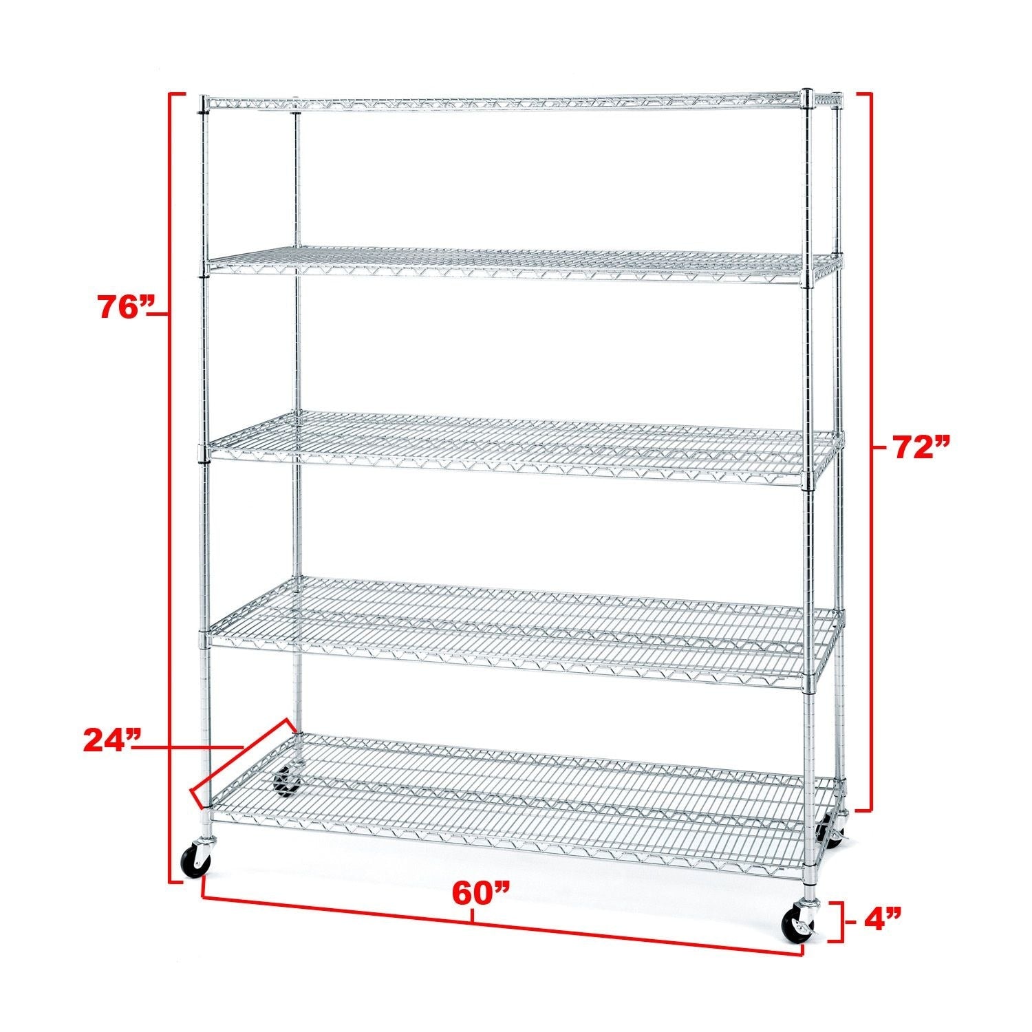 Classics 5-Tier Steel Shelving Rack, 60-in x 24-in x 72-in V9J6 - product image 3