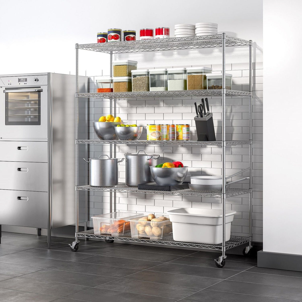 Classics 5-Tier Steel Shelving Rack, 60-in x 24-in x 72-in V9J6 - product image 5