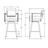 Akers Swivel Counter Stool with Padded Backrest, Multiple Colours, 26-in M3M5 - product image 1