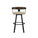 Lars Wood Swivel Counter Stool with Backrest, Black Frame, 26-in Y6D1 - product image 1
