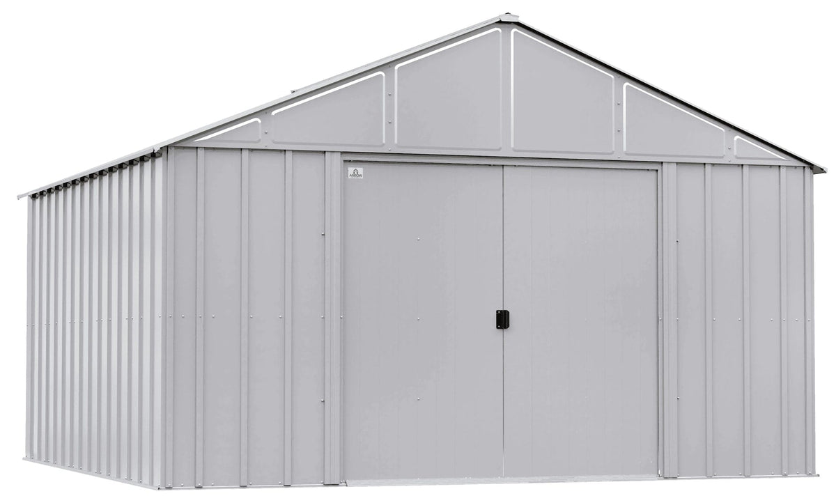 Classic 12x12-ft Flute Grey Steel Storage Shed Y7E9 - product image 1