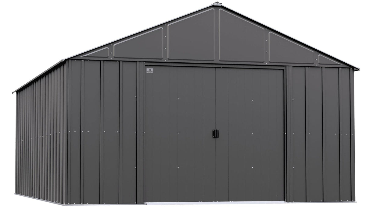 Classic 12x17-ft Charcoal Corrosion-Resistant Metal Shed B3W9 - product image 1