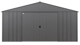 Classic 14x12-ft Charcoal Lockable Metal Shed X6M5 - product image 1