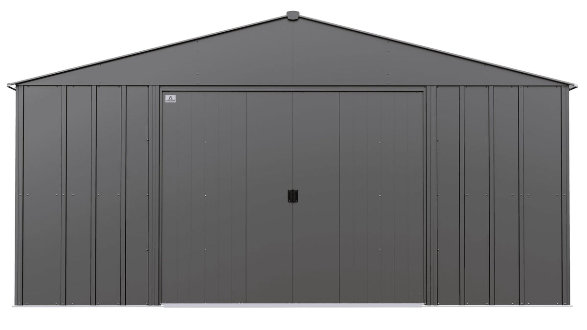Classic 14x12-ft Charcoal Lockable Metal Shed X6M5 - product image 1