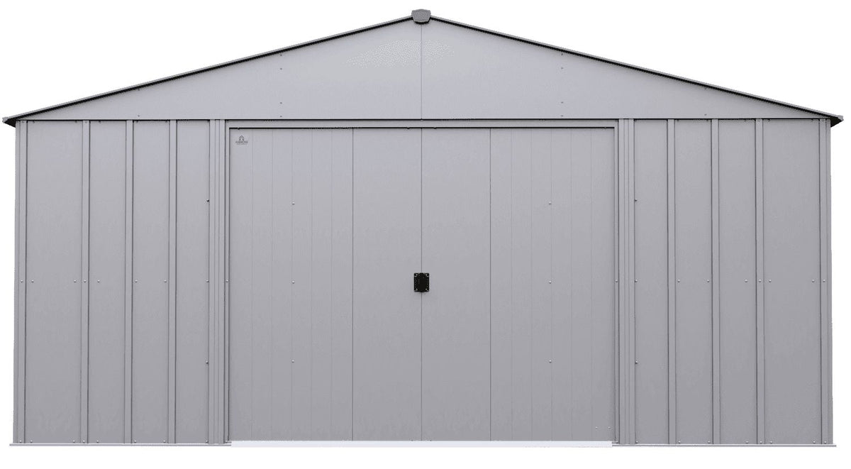 Classic 14x14-ft Flute Grey Corrosion-Resistant Steel Shed C8Q4 - product image 1