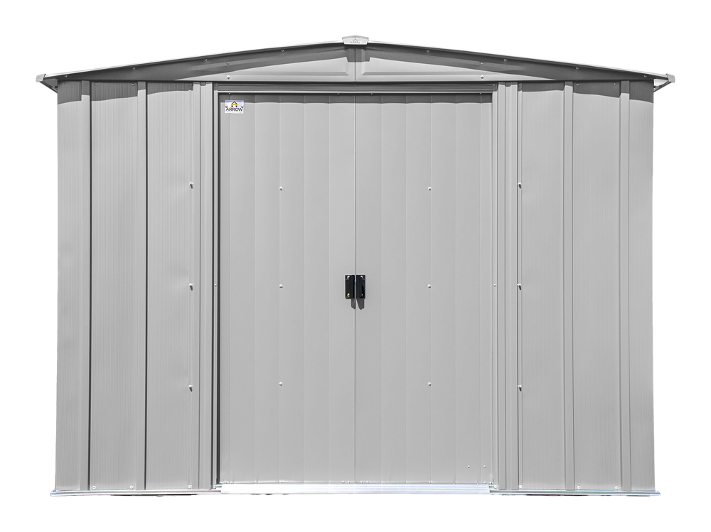 Classic 8x6-ft Flute Grey Galvanized Steel Storage Shed with Pitched Roof M5U4 - product image 1