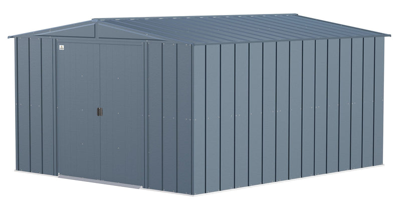 Classic Galvanized Steel Storage Shed, Blue Grey, 10-ft x 12-ft S7I3