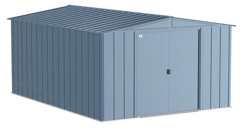 Classic Galvanized Steel Storage Shed, Blue Grey, 10-ft x 14-ft O8L7