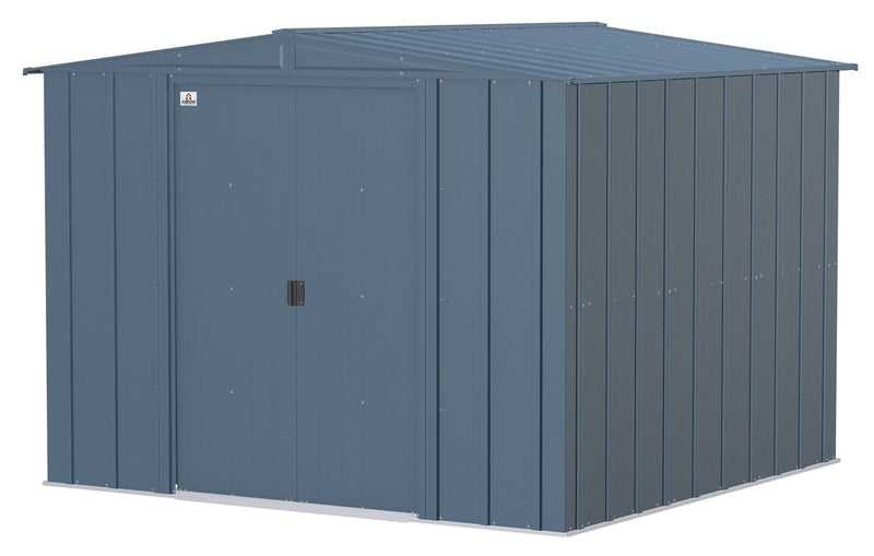 Classic Galvanized Steel Storage Shed, Blue Grey, 8-ft x 8-ft V7O4