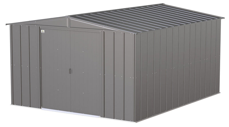 Classic Galvanized Steel Storage Shed, Charcoal, 10-ft x 12-ft Q0F0