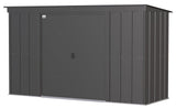 Classic Galvanized Steel Storage Shed, Charcoal, 10-ft x 4-ft T0V6 - product image 1