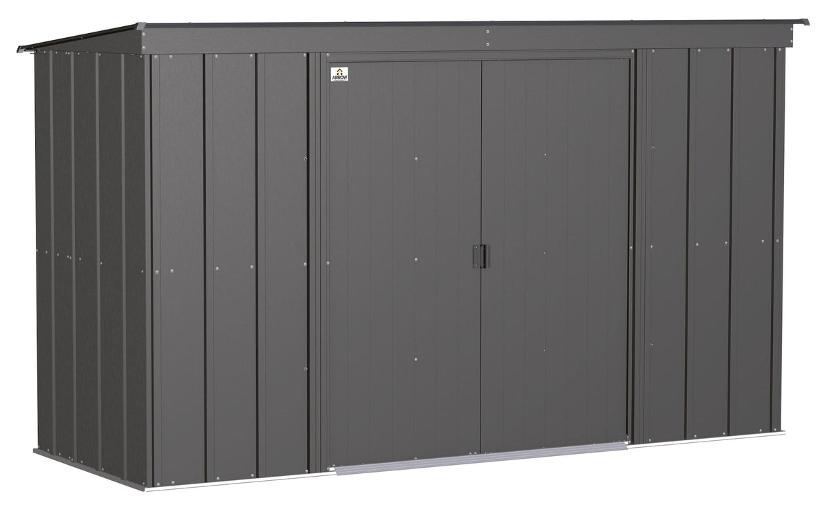 Classic Galvanized Steel Storage Shed, Charcoal, 10-ft x 4-ft T0V6 - product image 2