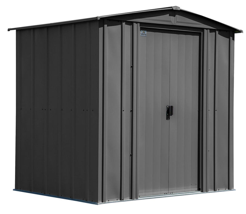 Classic Galvanized Steel Storage Shed, Charcoal, 6-ft x 5-ft M5O0