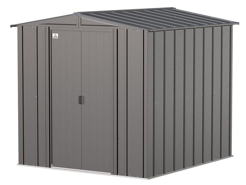 Classic Galvanized Steel Storage Shed, Charcoal, 6-ft x 7-ft P7Z1