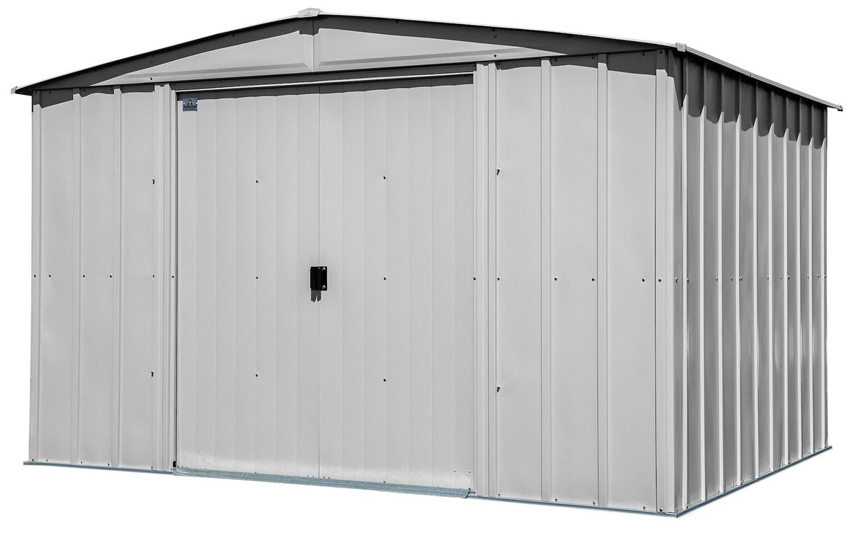 Classic Galvanized Steel Storage Shed, Flute Grey, 10-ft x 8-ft Q4J8 - product image 1