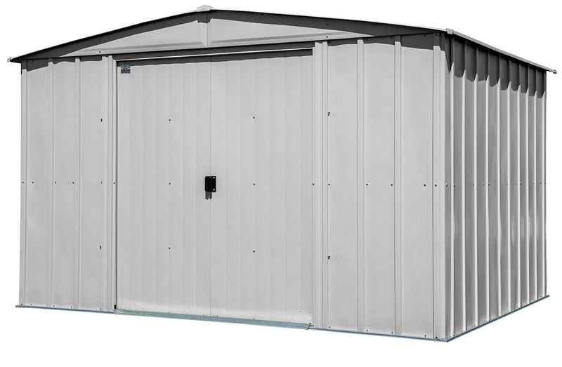 Classic Galvanized Steel Storage Shed, Flute Grey, 10-ft x 8-ft Q4J8