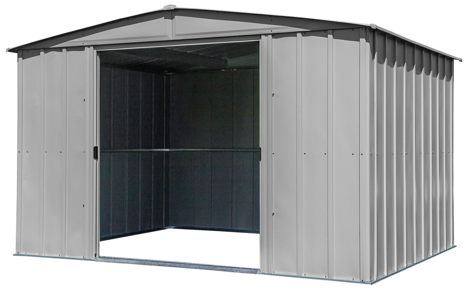 Classic Galvanized Steel Storage Shed, Flute Grey, 10-ft x 8-ft Q4J8 - product image 5