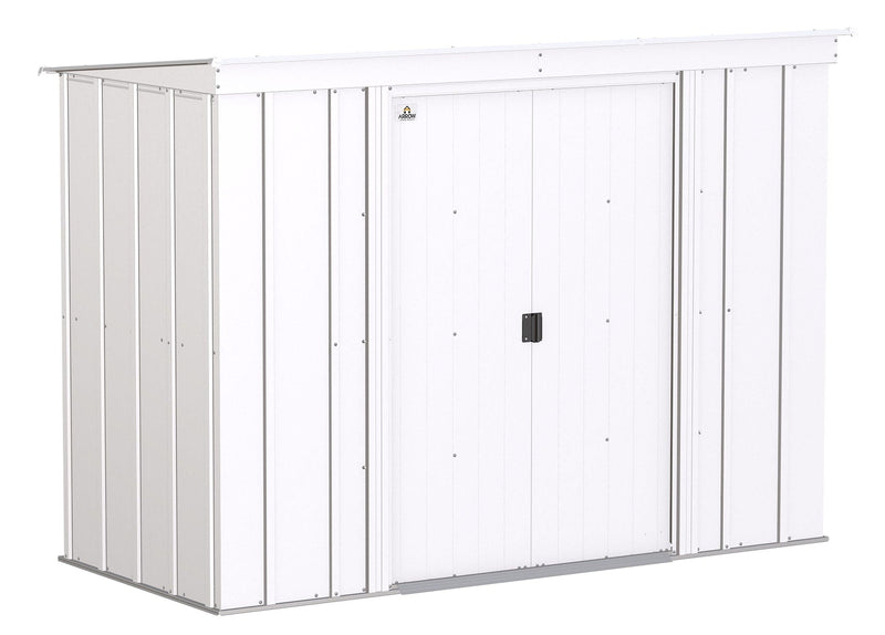 Classic Galvanized Steel Storage Shed, Flute Grey, 8-ft x 4-ft A3I1