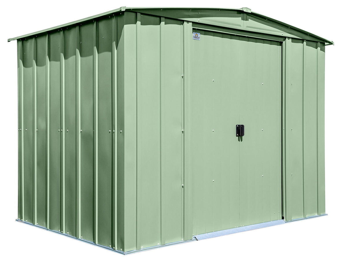 Classic Galvanized Steel Storage Shed, Sage Green, 8-ft x 6-ft B3B3 - product image 1