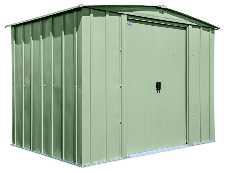 Classic Galvanized Steel Storage Shed, Sage Green, 8-ft x 6-ft B3B3