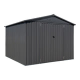 Double Swing Door Outdoor Metal Storage Shed with Sloped Roof, Charcoal, 10-ft x 10-ft C2V2 - product image 1