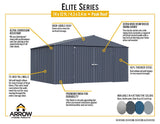 Elite 14x12-ft Cool Grey Weather-Resistant Steel Shed C3V1 - product image 8