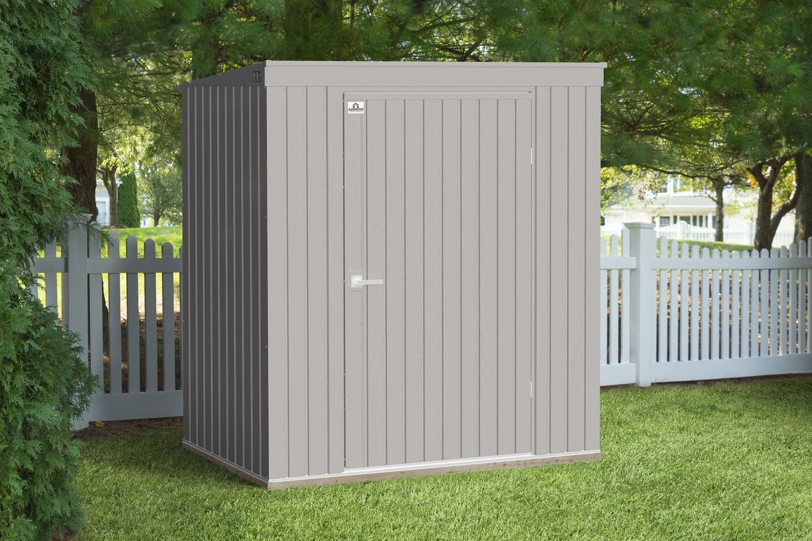 Elite Steel Storage Shed with Pent Roof, Cool Grey, 6-ft x 4-ft G8O4 - product image 7