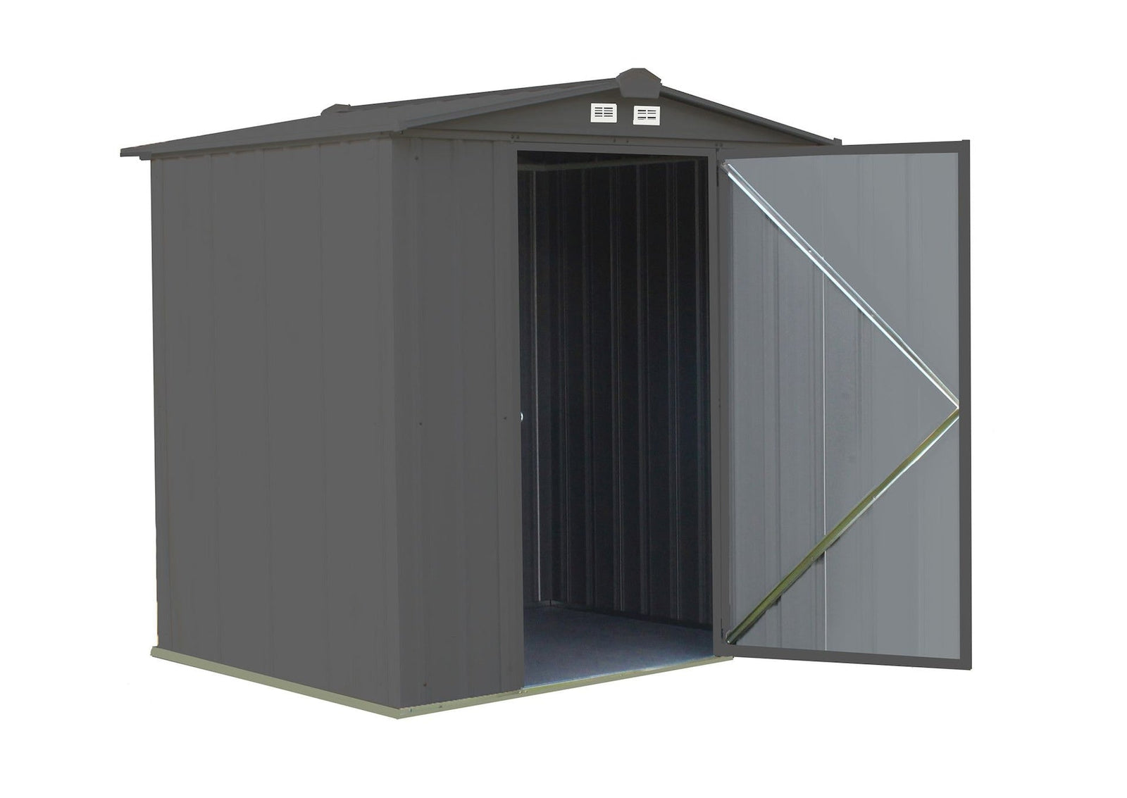 EZEE Galvanized Steel Storage Shed with Low Gable Roof, Charcoal, 6-ft x 5-ft U7Q4 - product image 5