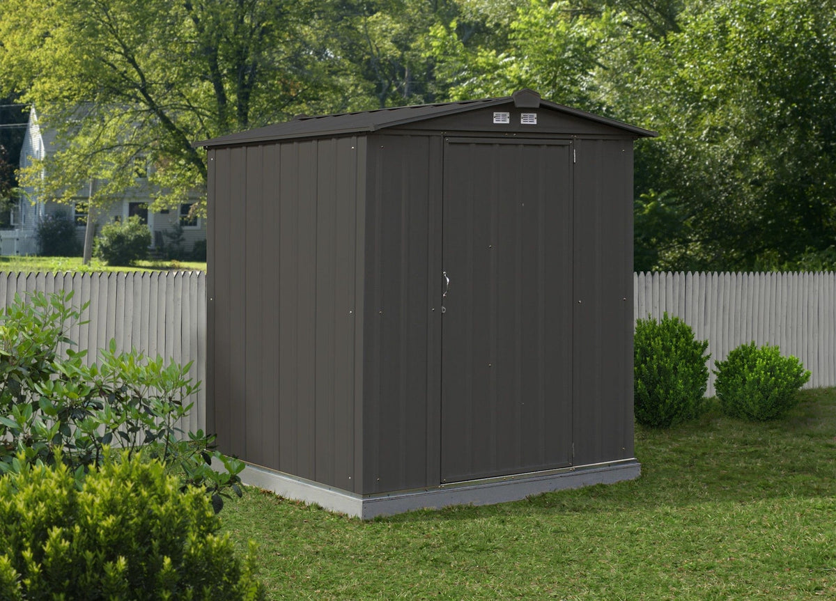 EZEE Galvanized Steel Storage Shed with Low Gable Roof, Charcoal, 6-ft x 5-ft U7Q4 - product image 8