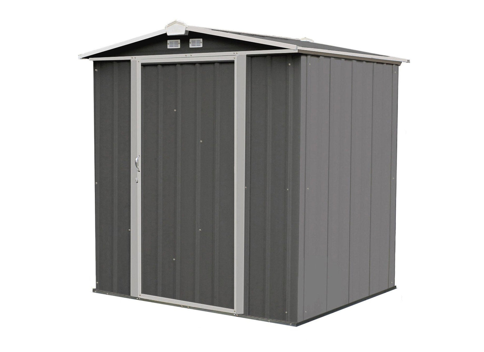 EZEE Galvanized Steel Storage Shed with Low Gable Roof, Charcoal/Cream, 6-ft x 5-ft K8U1 - product image 1