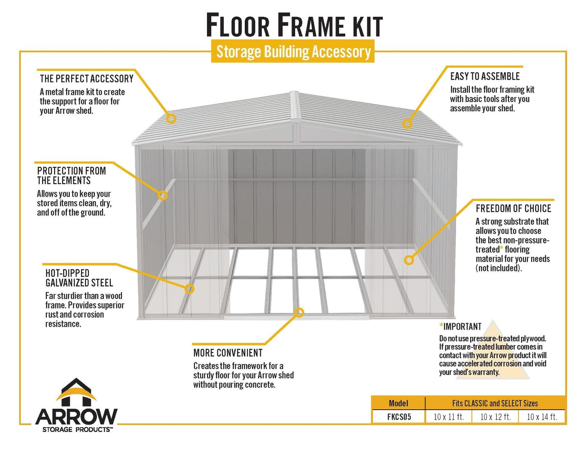 Floor Frame Kit for Classic 10x11-ft, 10x12-ft and 10x14-ft Sheds A5M6 - product image 4