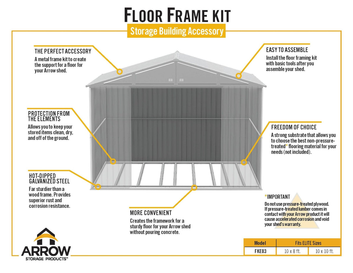 Floor Frame Kit for Elite 10x8-ft and 10x10-ft Sheds S4S9 - product image 5